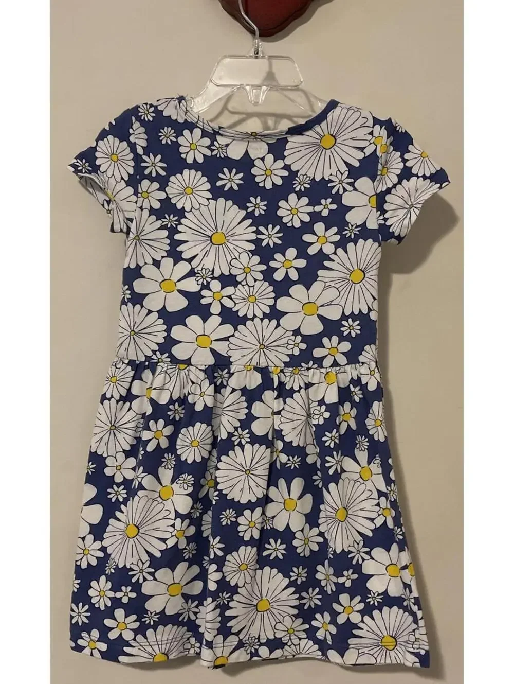 Carters Girls 3t Blue Floral Crewneck Short-Sleeved Cotton Dress! A6270